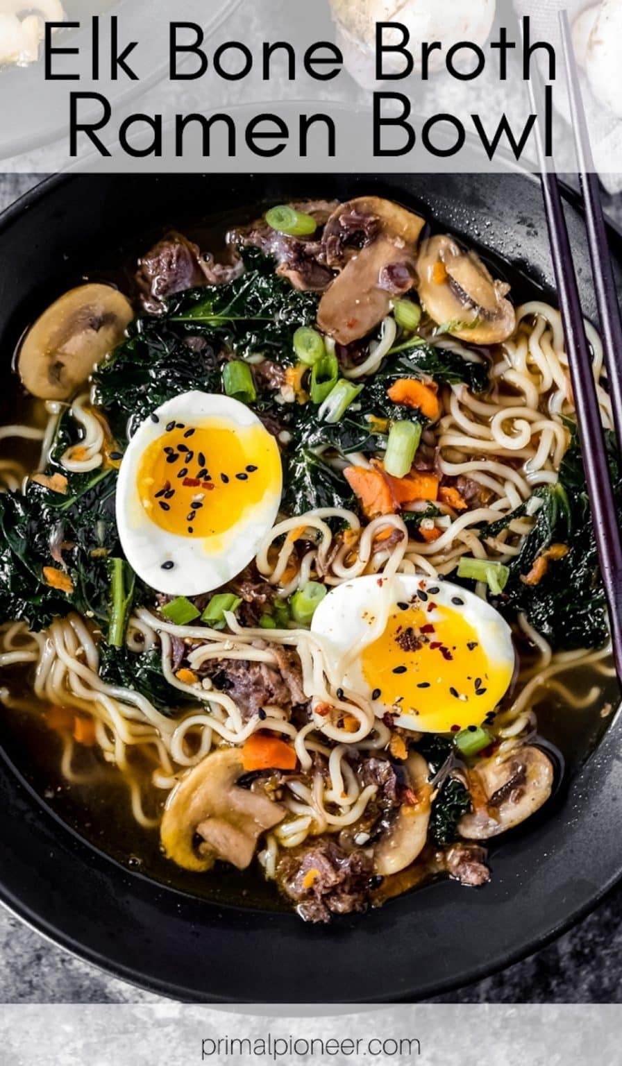 Primal Pioneer Elk Bone Broth Ramen Bowl