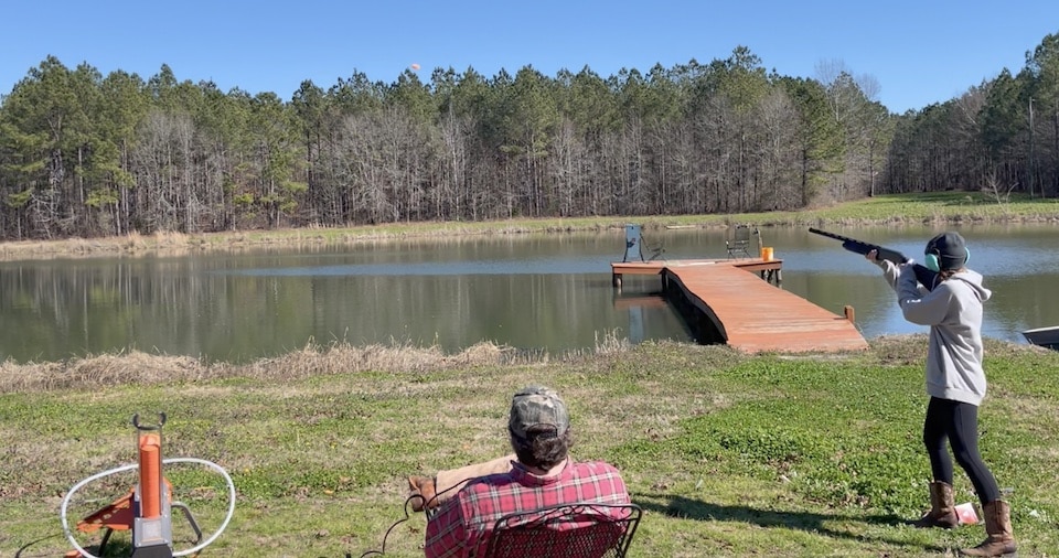 SHooting clays with beretta