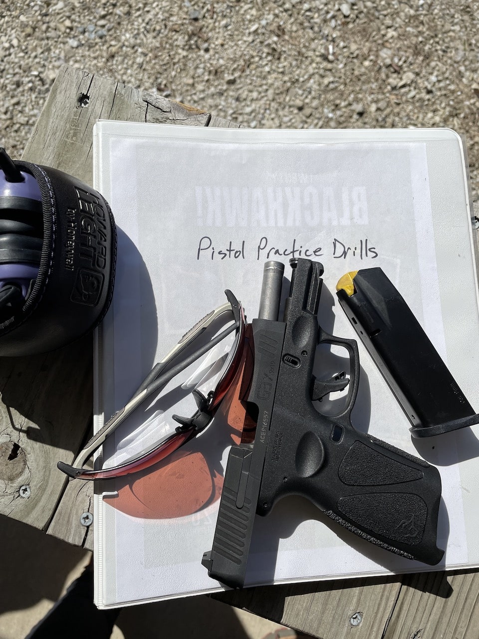 Taurus G3X with pistol drill book