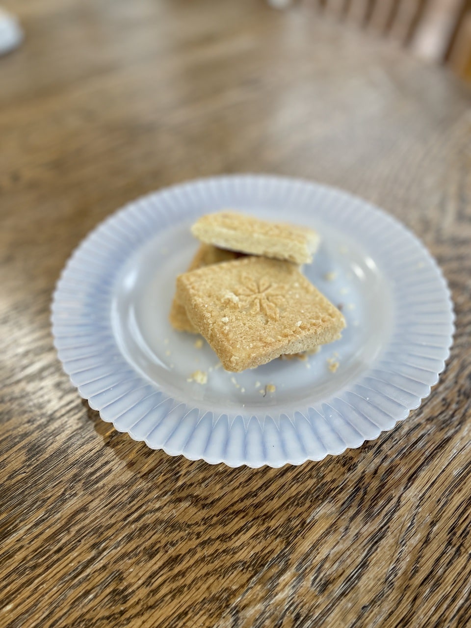 top side of shortbread with redbuds