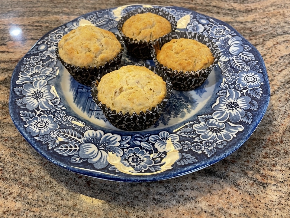 dandelion muffins on a plate