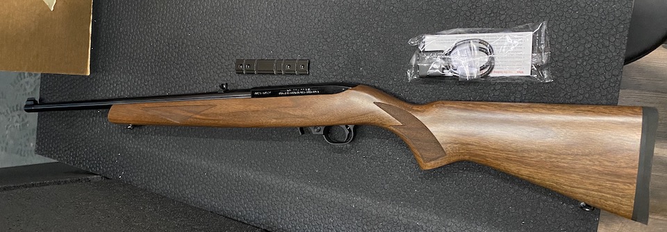 Ruger 10_22 Sporter with lock and scope attachment