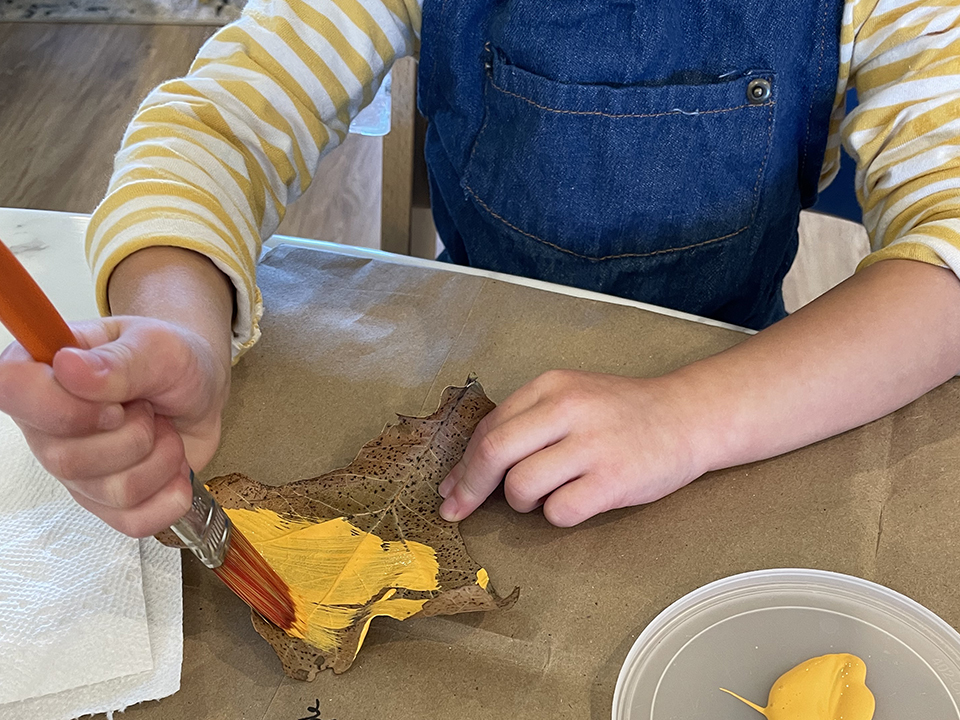 Painting the leaves