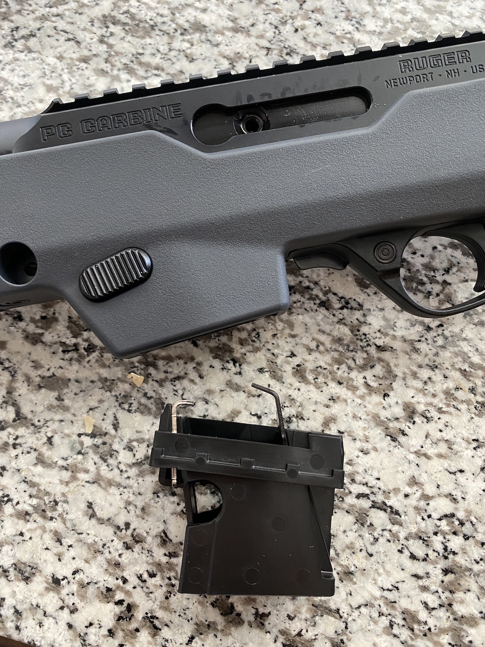 Ruger PC Carbine comes with two magwells, a Ruger and a Glock