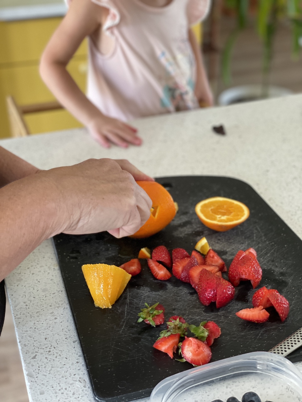 prep for jack-o-lantern fruit cup