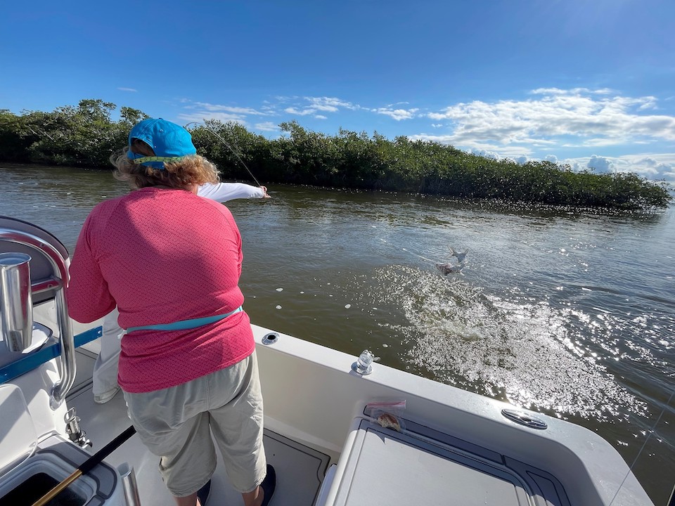 E. Cheryl Craig 1st pl Inshore release on Chris Hanson tarpon Anglers