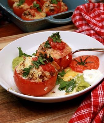 Elk stuffed tomatoes feature