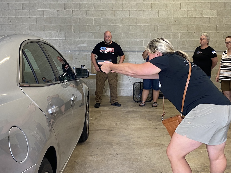 Shooting glass to glass Vehicle Defense course