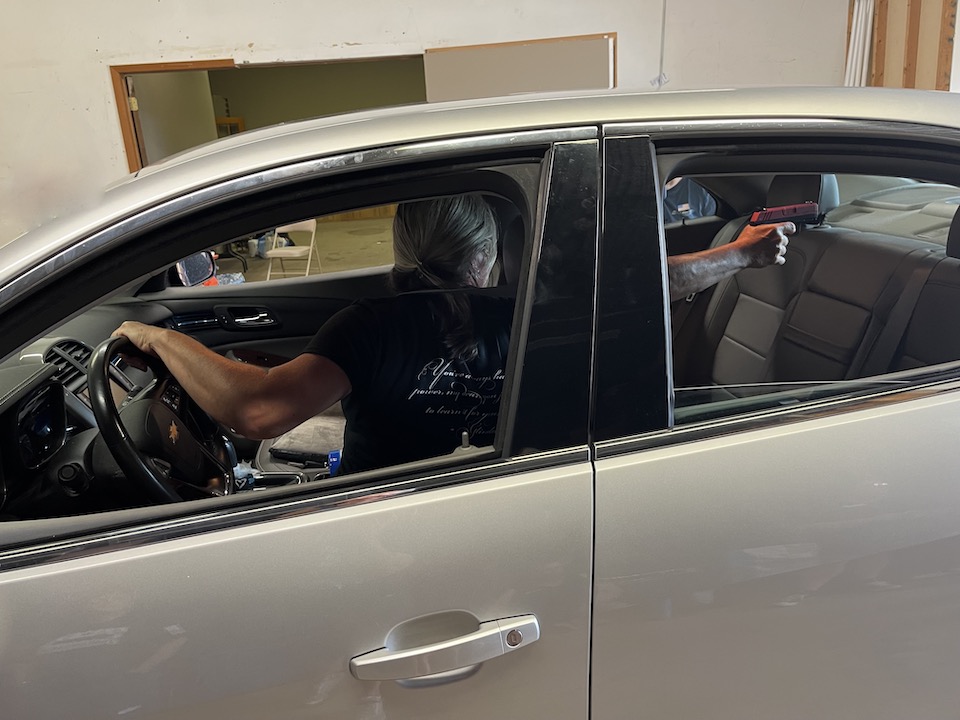 Shooting out back window Self-Defense Training