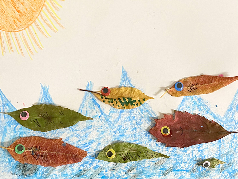 Leaf Print Animal scene 1