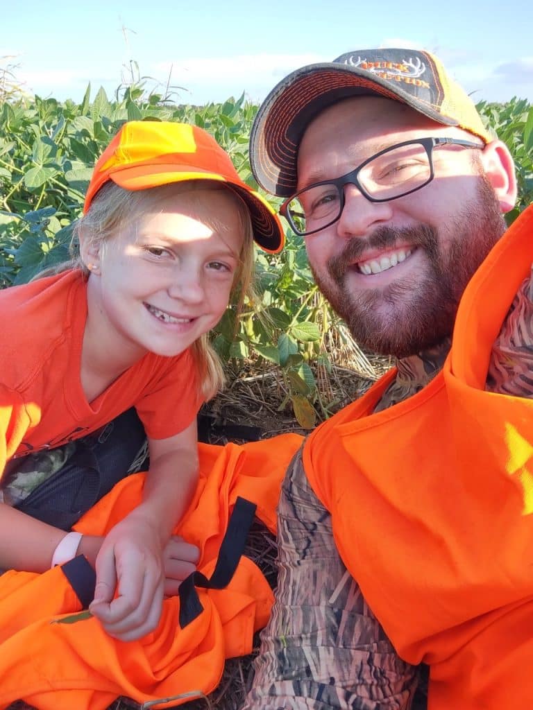 Ella and dad Cody Perkins hunting