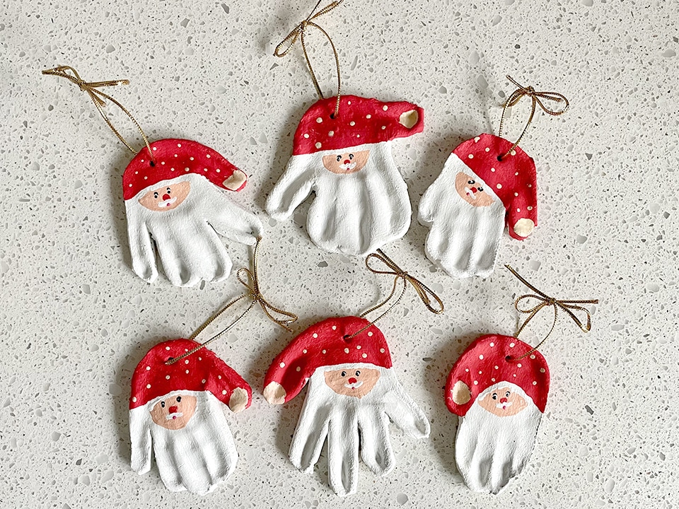 Santa Claus Salt Dough Handprint Ornaments Final 1