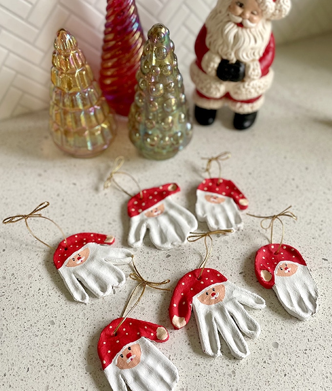 Santa Claus Salt Dough Handprint Ornaments feature