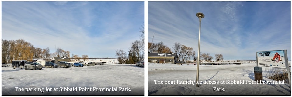 parking lot at Sibbald Point Provincial Park