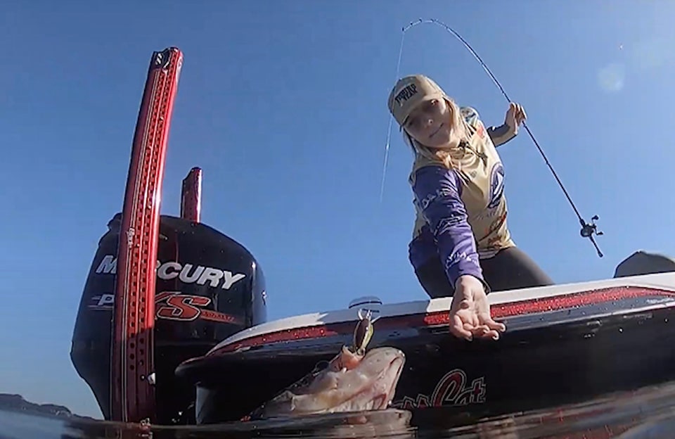 young lady fishing