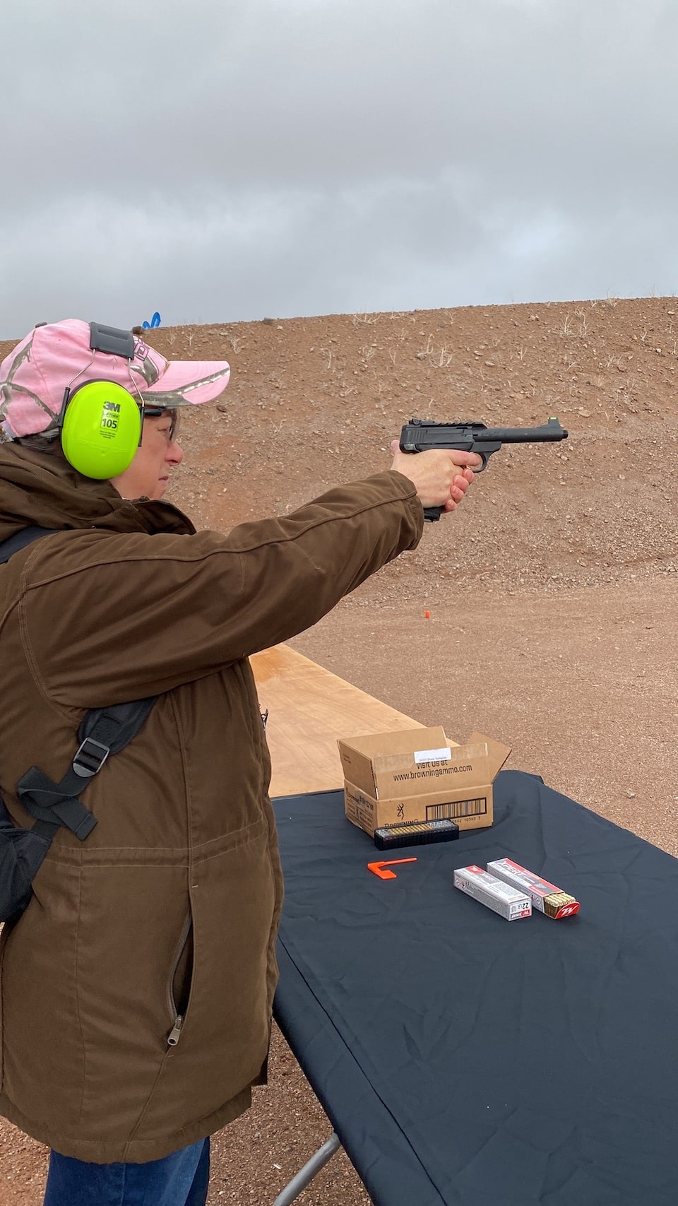 Nancy Keaton Trying New 22 Ammo (Becky Yackley Photo)

TaurusTX 22 Compact