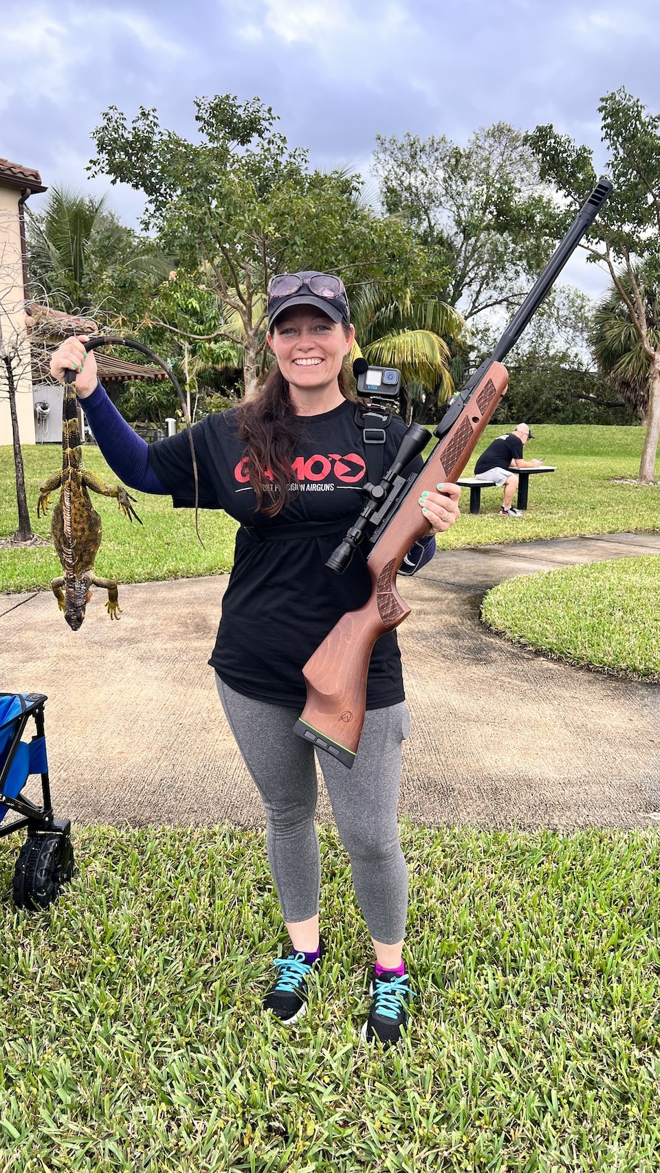 Angie Perry Iguana hunting with Gamo