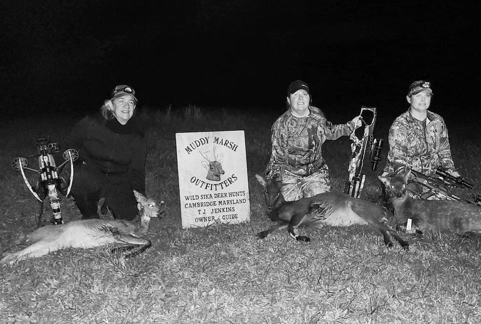 Kathy, Jennifer and Michelle sika crossbow