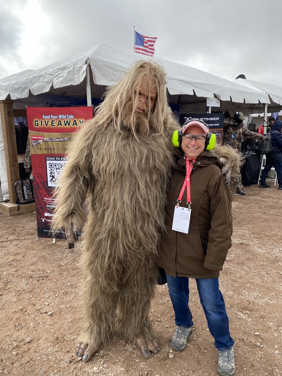 Nancy Keaton and Sasquatch at Industry Day at the Range
