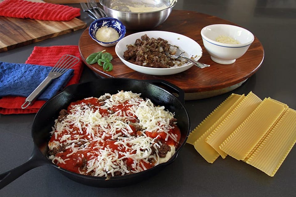 skillet elk lasagna 3