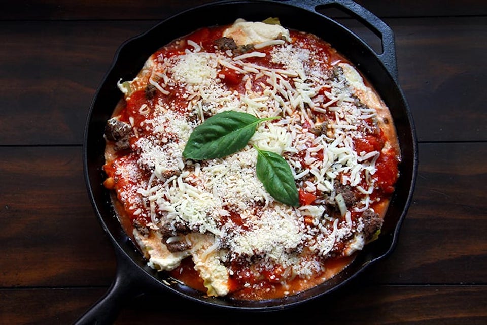 skillet elk lasagna 6