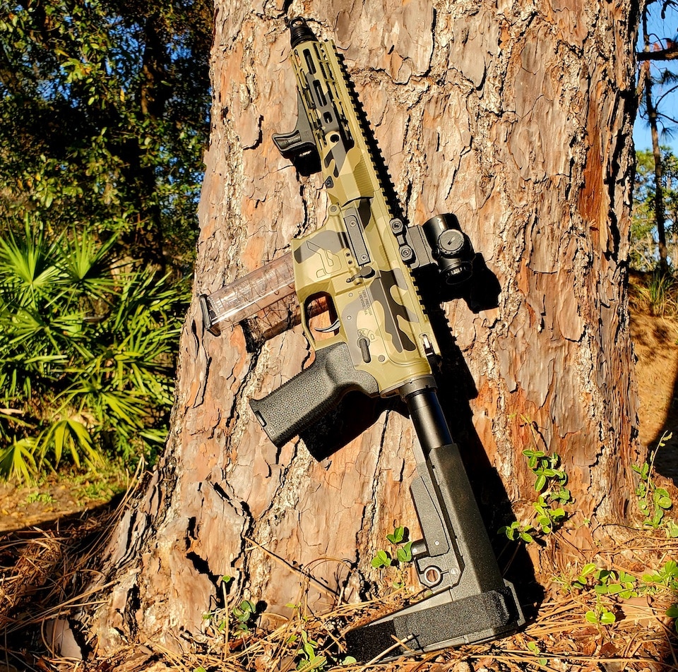 Aero Precision EPC-9 finished in BDL Multiline Camo AR Pistol