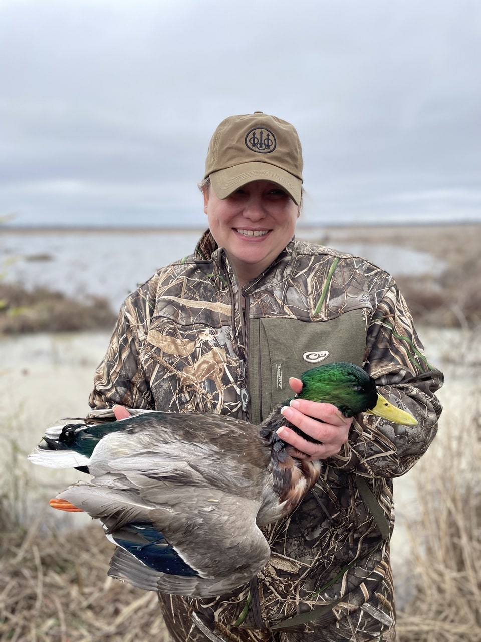 Kelly Bramblett with her first mallard