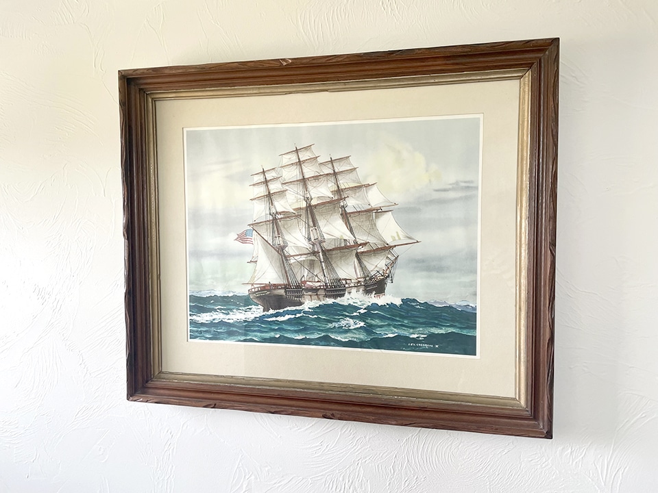 Thrifted boat painting