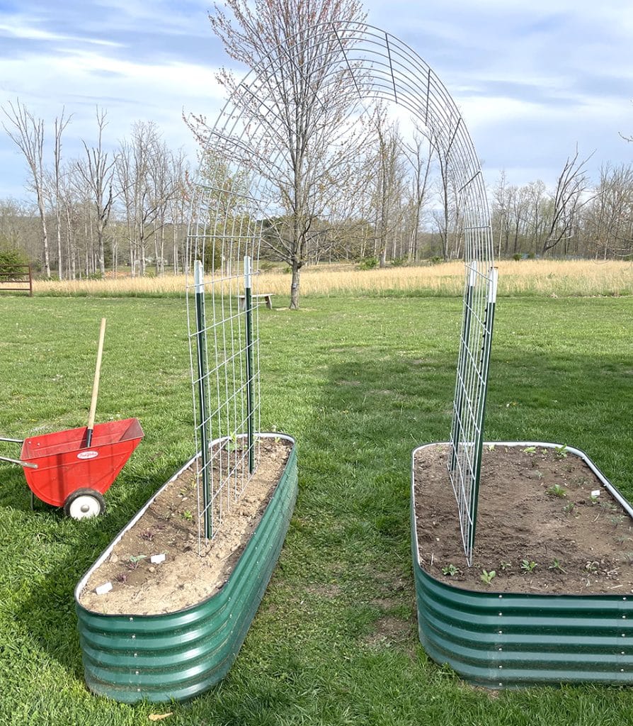 Posts and panel in place trellis