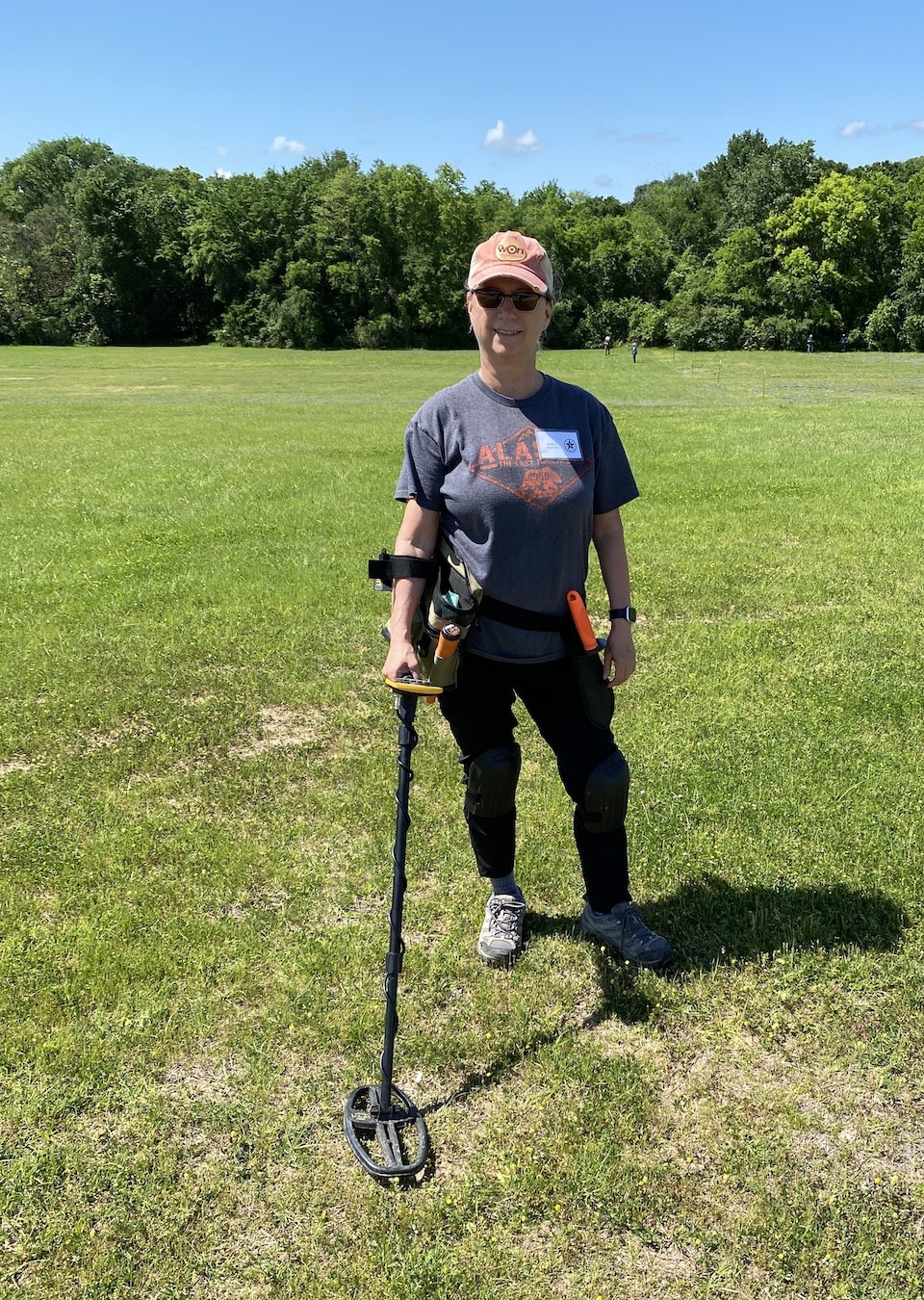 Nancy Keaton at Garrett Memorial Hunt with Ace Apex Metal Detector