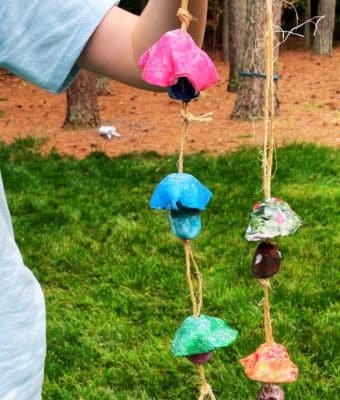 clay mushroom wind chimes feature