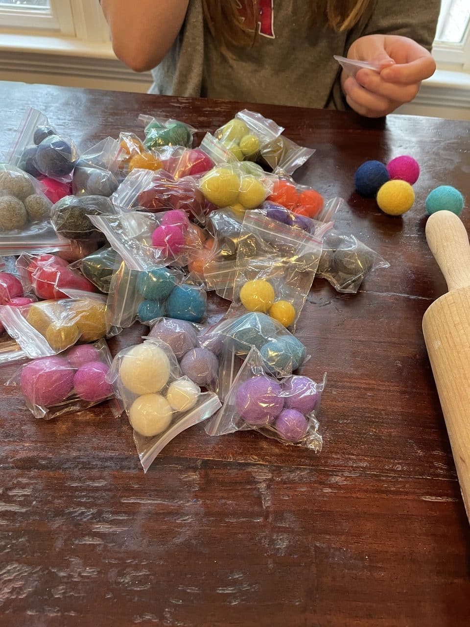 wool balls and supplies