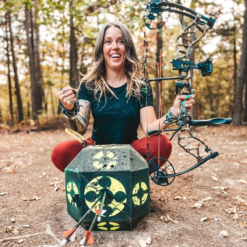 Practicing with the bow (Rebecca Lentz photo)