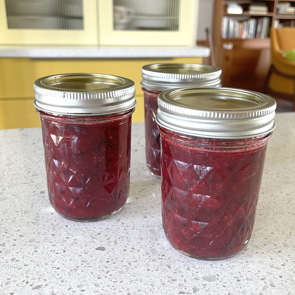 Wild Blackberry Strawberry Jam jarred