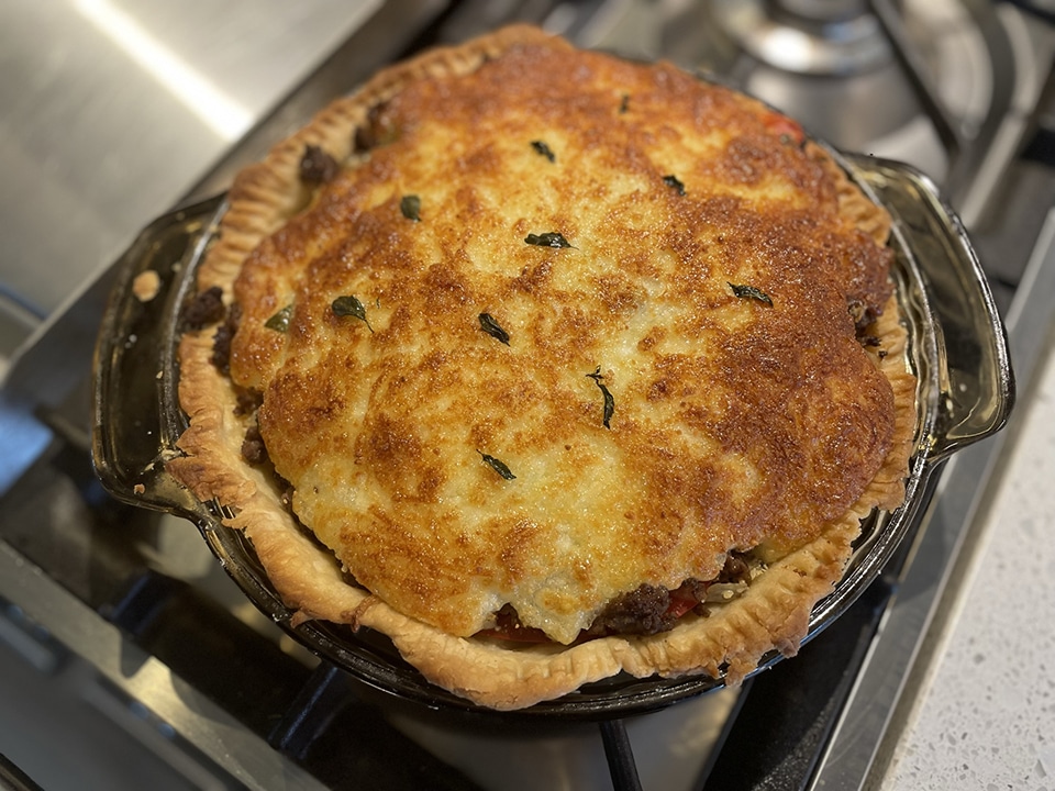 Baked venison tomato pie 2