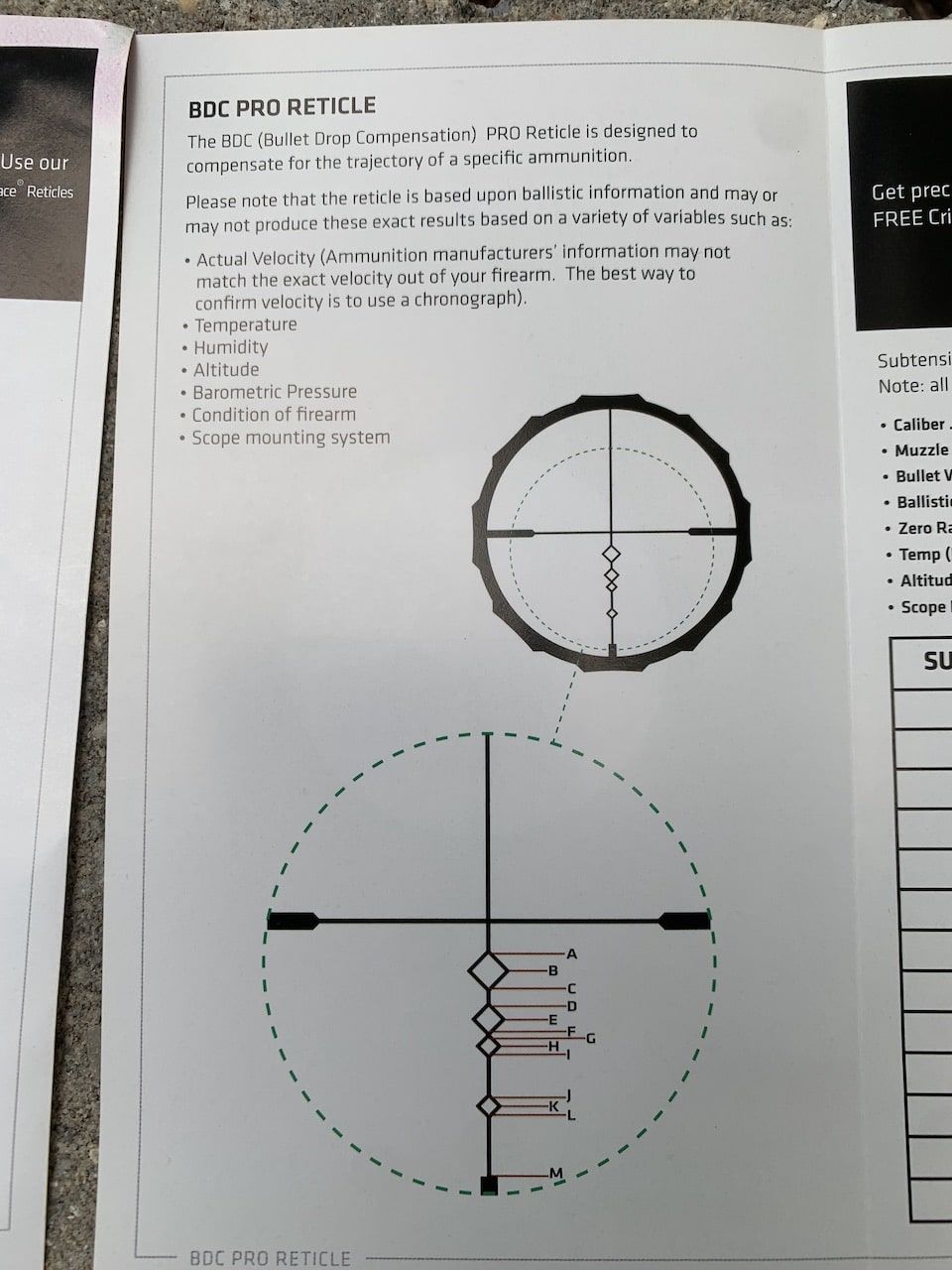 BDC Pro Reticle