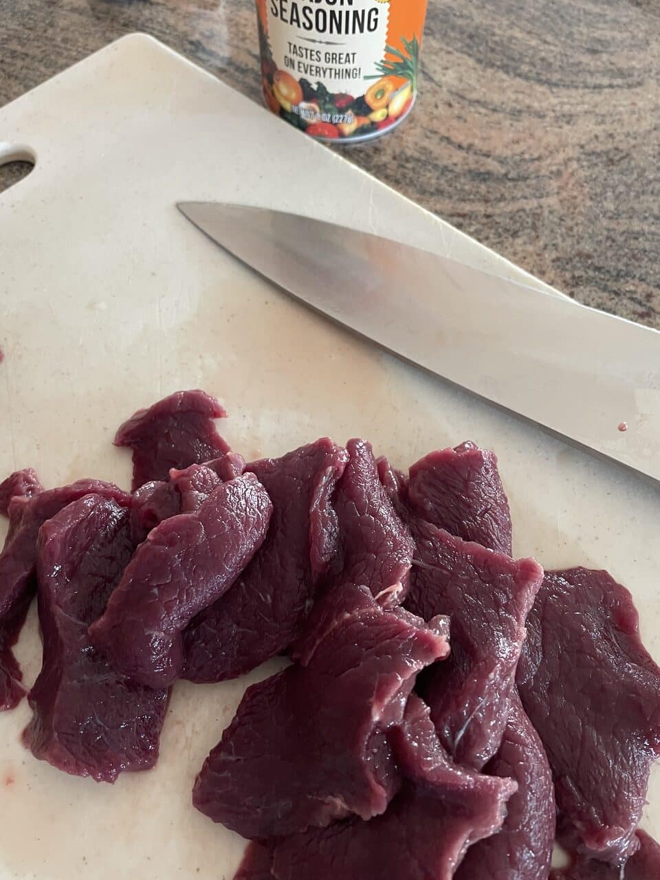 Cut venison