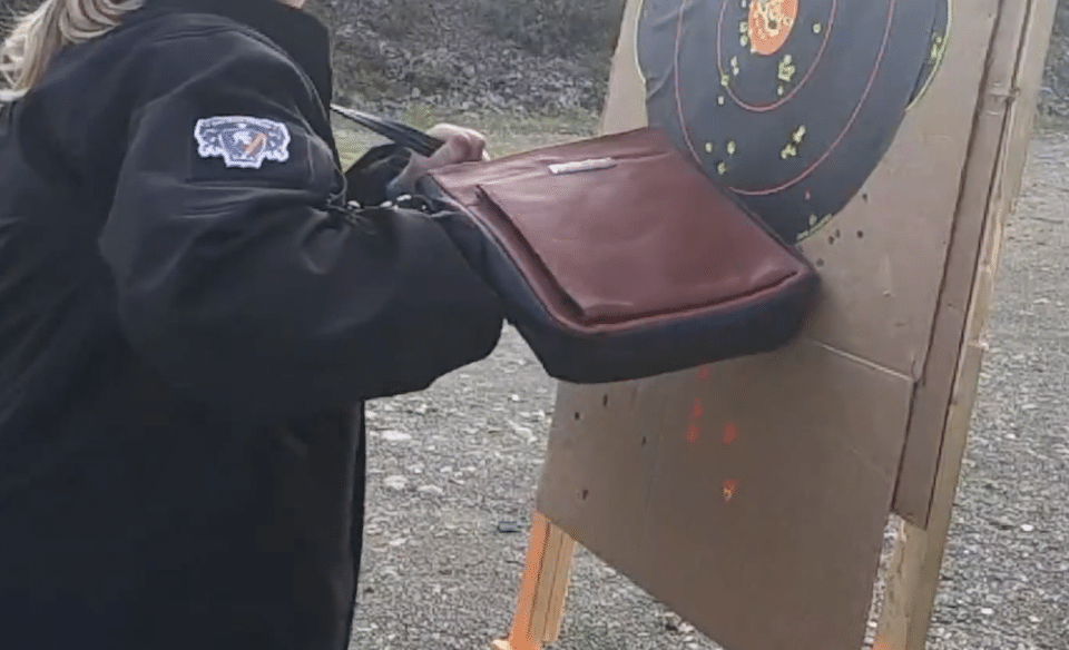 Donna Anthony shooting through purse