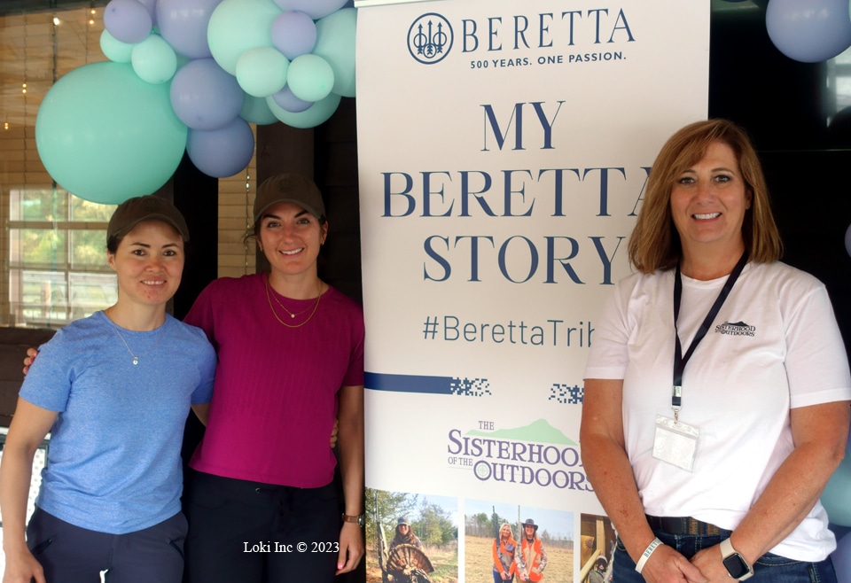 Amy, two ladies, Beretta Story banner Beretta Shotgun Experience