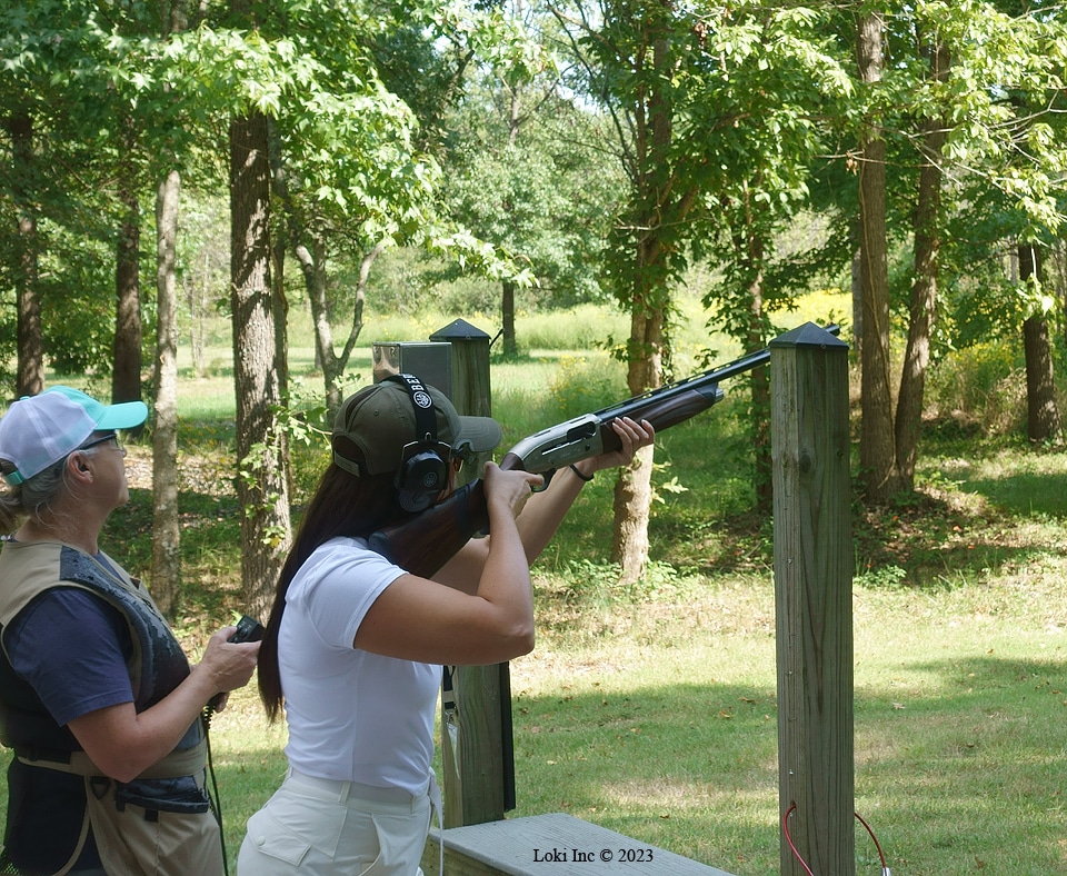 Barb and Sara on the sporting clays range Beretta Shotgun Experience