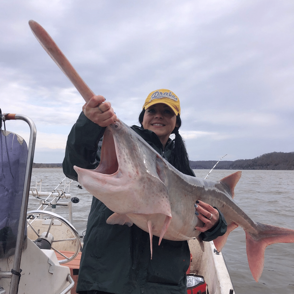 Tracy Shaw fishing