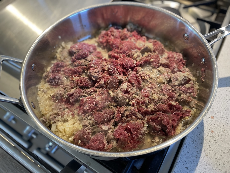 Adding venison for manicotti