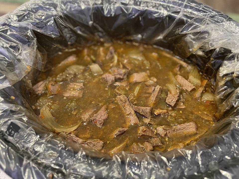 Cooked crockpot venison