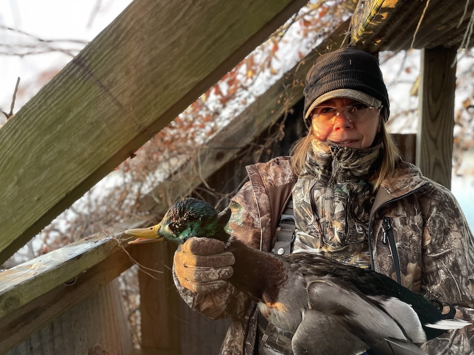 Lori with mallard drake