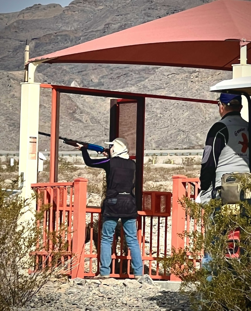 At a sporting clay match in Las Vegas enjoying the grind