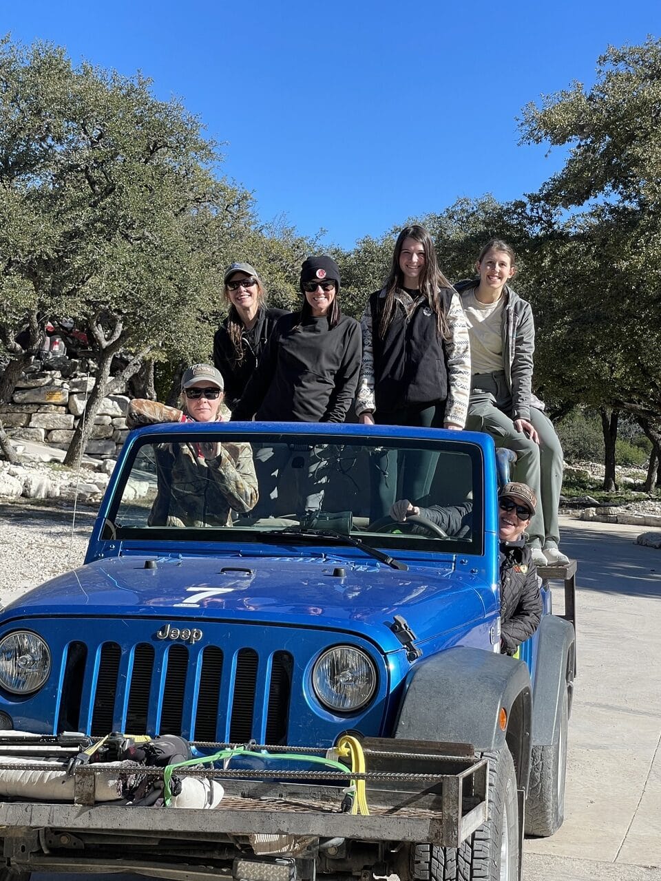 FTW Ranch jeep and Ruger women and media