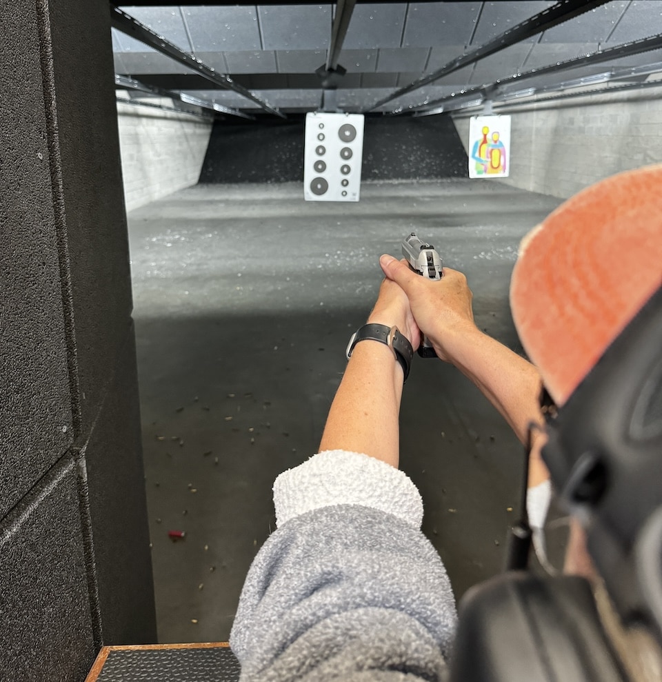 Nancy Keaton shooting Beretta 30X Tomcat