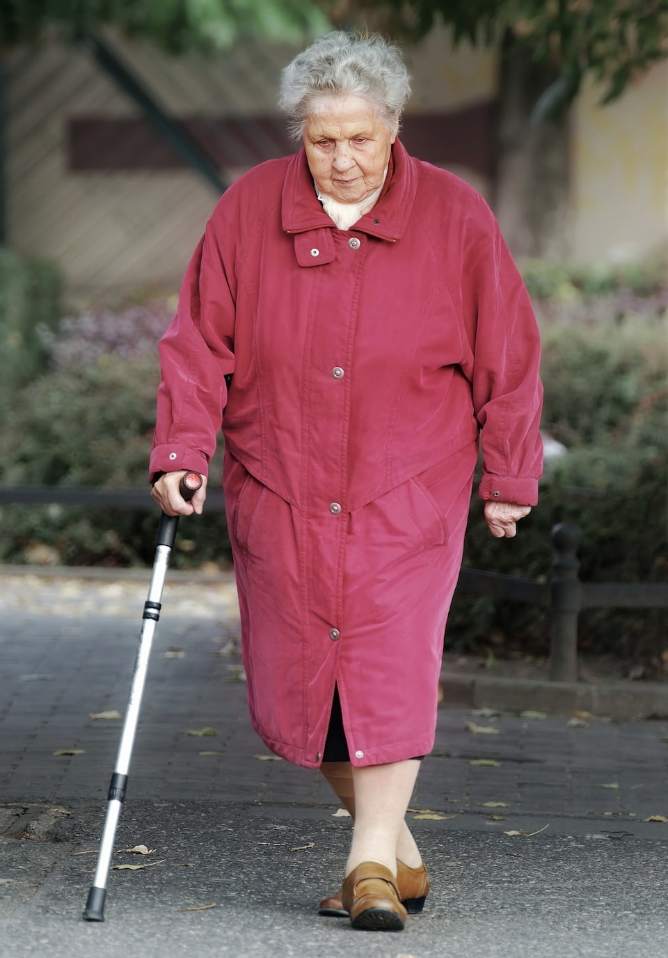 older lady with cane