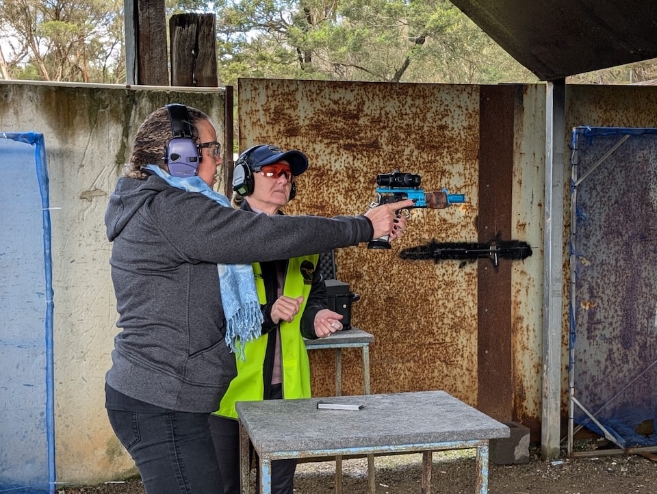 Cherie coaching at a women’s clinic.