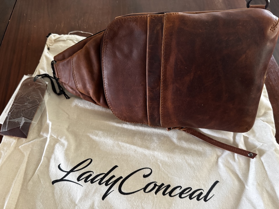 LadyConceal Leather Sling Bag